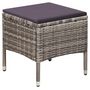 Voir la diapositive 4 : VIDAXL Chaise et tabouret d'exterieur et coussins Resine tressee Gris