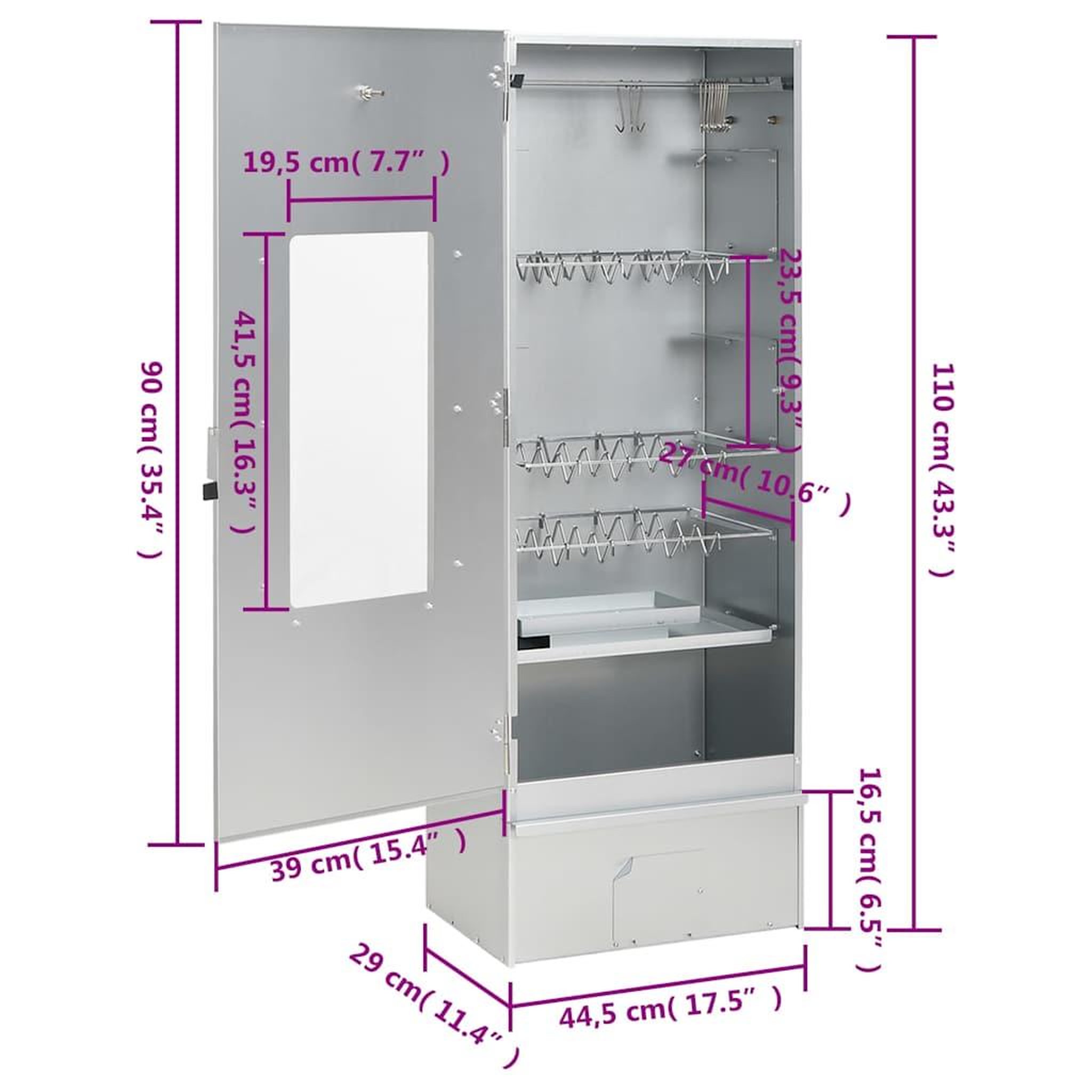 Voir la diapositive 6 : VIDAXL Fumoir a four a BBQ generateur de fumee froide acier galvanise