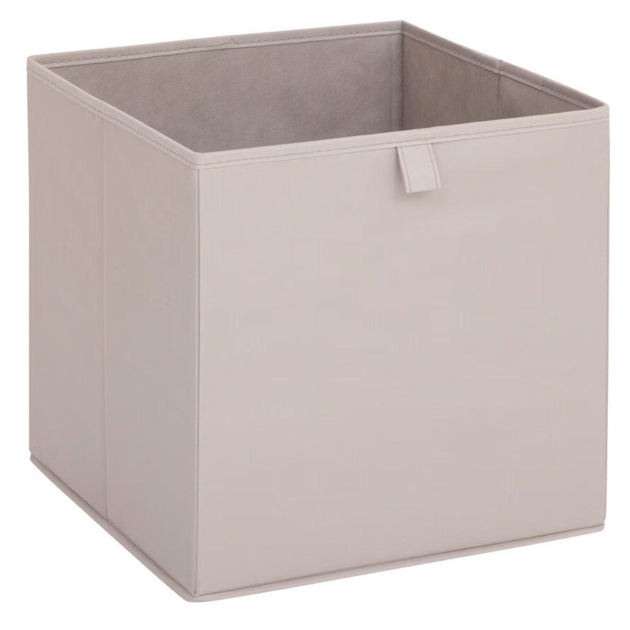 Voir la diapositive 3 : TOILINUX Lot de 2 boites de rangement lauria - l. 31 x l.31 x h. 31 cm - beige