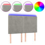 Voir la diapositive 2 : VIDAXL Tete de lit a LED Gris clair 144x5x118/128 cm Velours