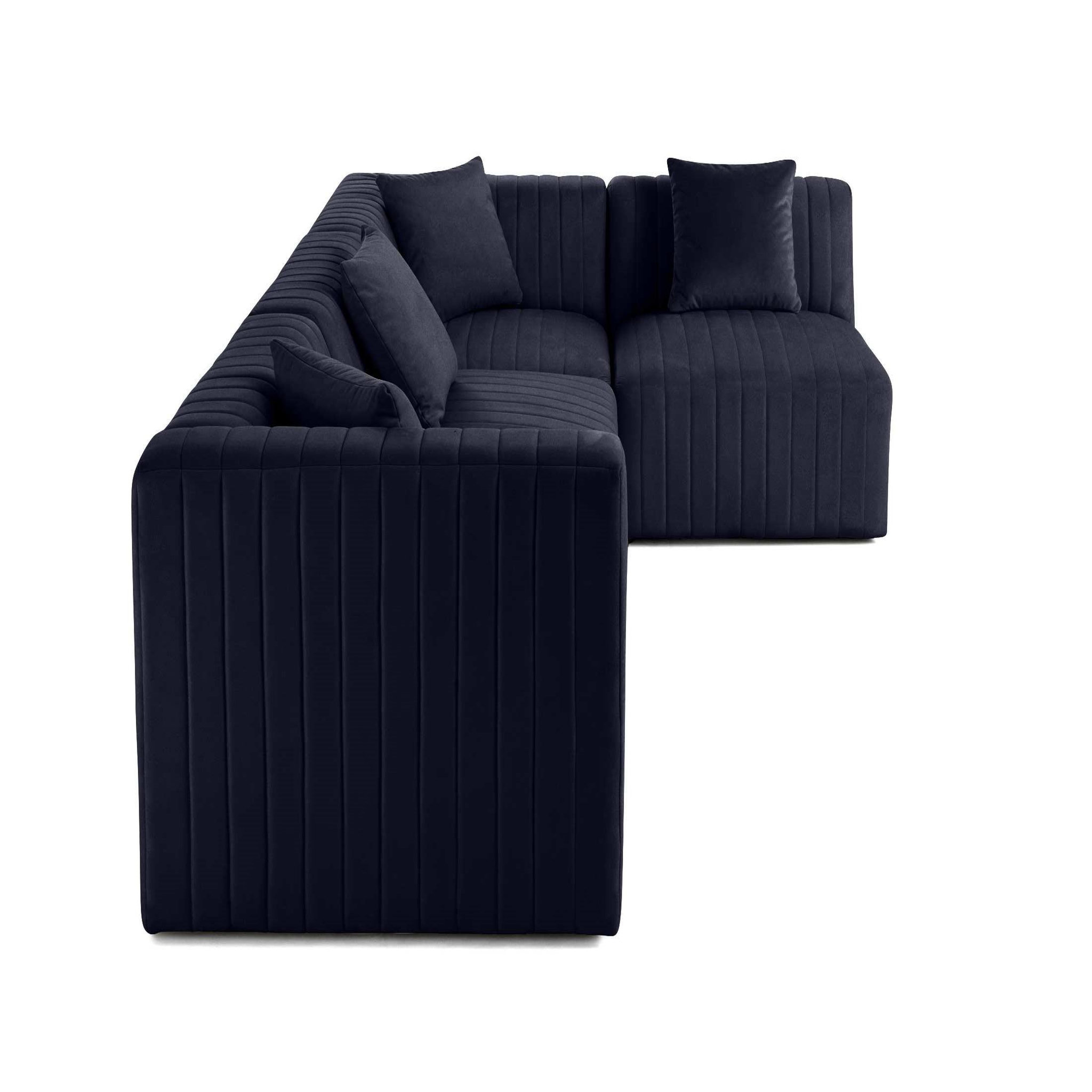 Voir la diapositive 3 : BEST MOBILIER Nova - canapé modulable d'angle droit - 5 places - en velours