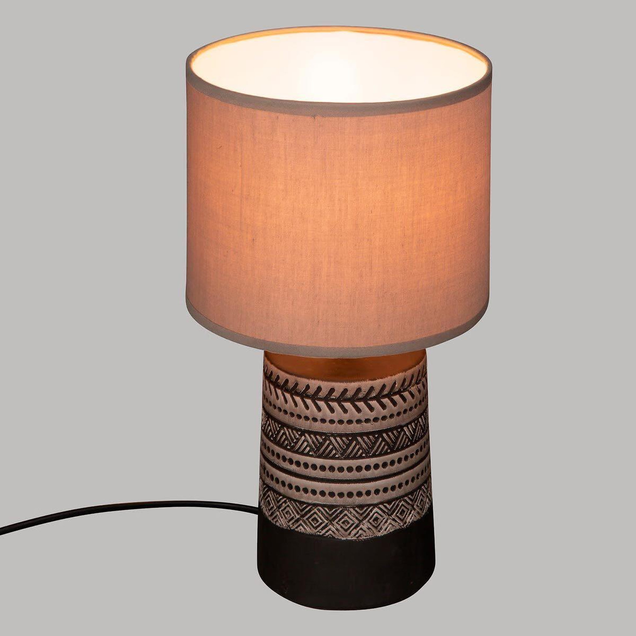 Voir la diapositive 5 : ATMOSPHERA Lampe à poser en terre cuite  lee  34cm marron