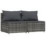 Voir la diapositive 2 : VIDAXL Canapes centraux de jardin et coussins 2pcs Gris Resine tressee