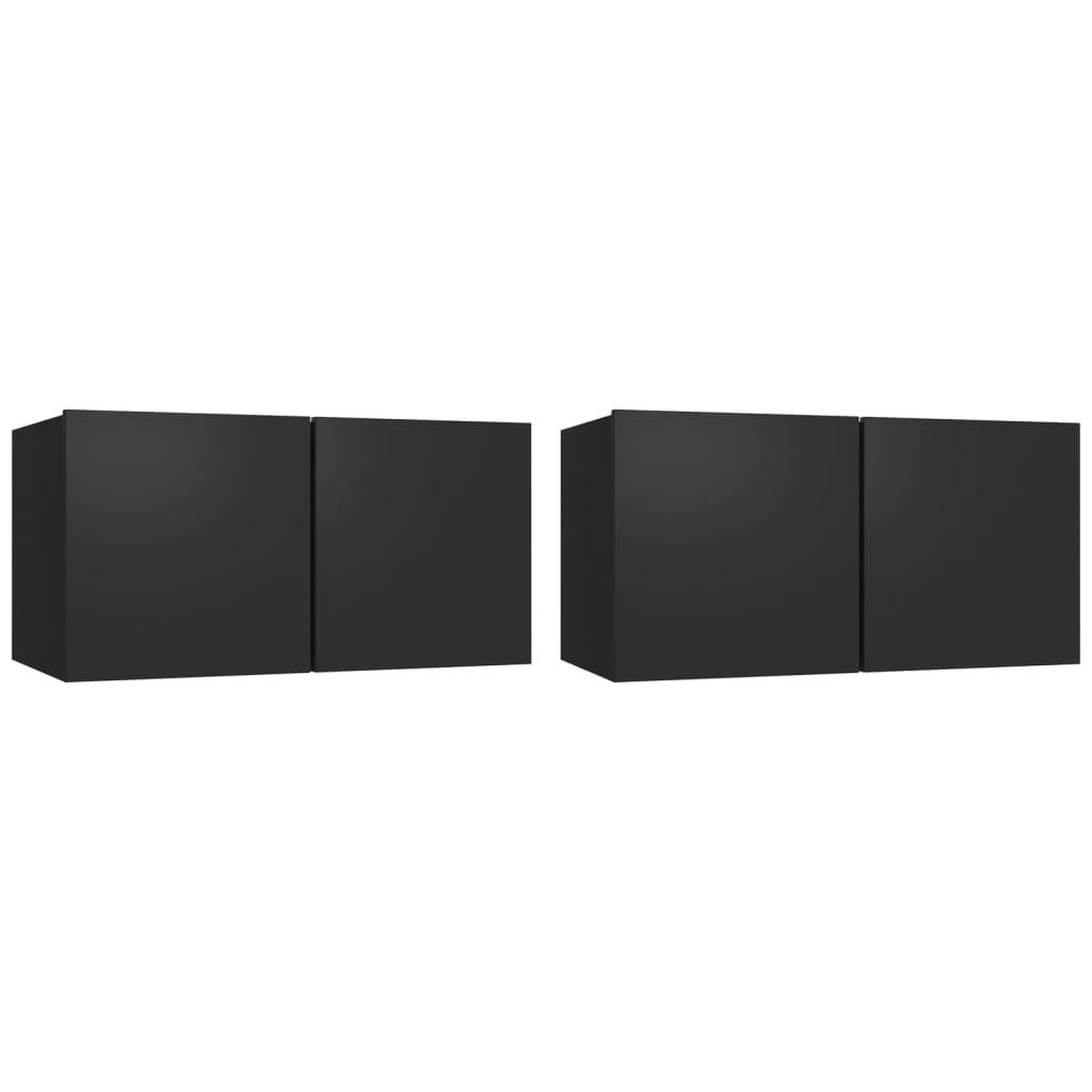 Voir la diapositive 2 : VIDAXL Meubles TV suspendus 2 pcs Noir 60x30x30 cm