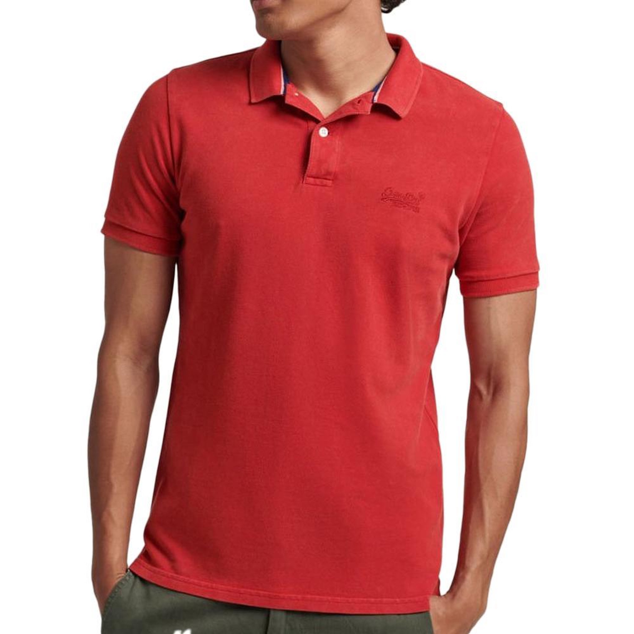 SUPERDRY Polo  Homme Superdry Destroy. Coloris disponibles : Rouge