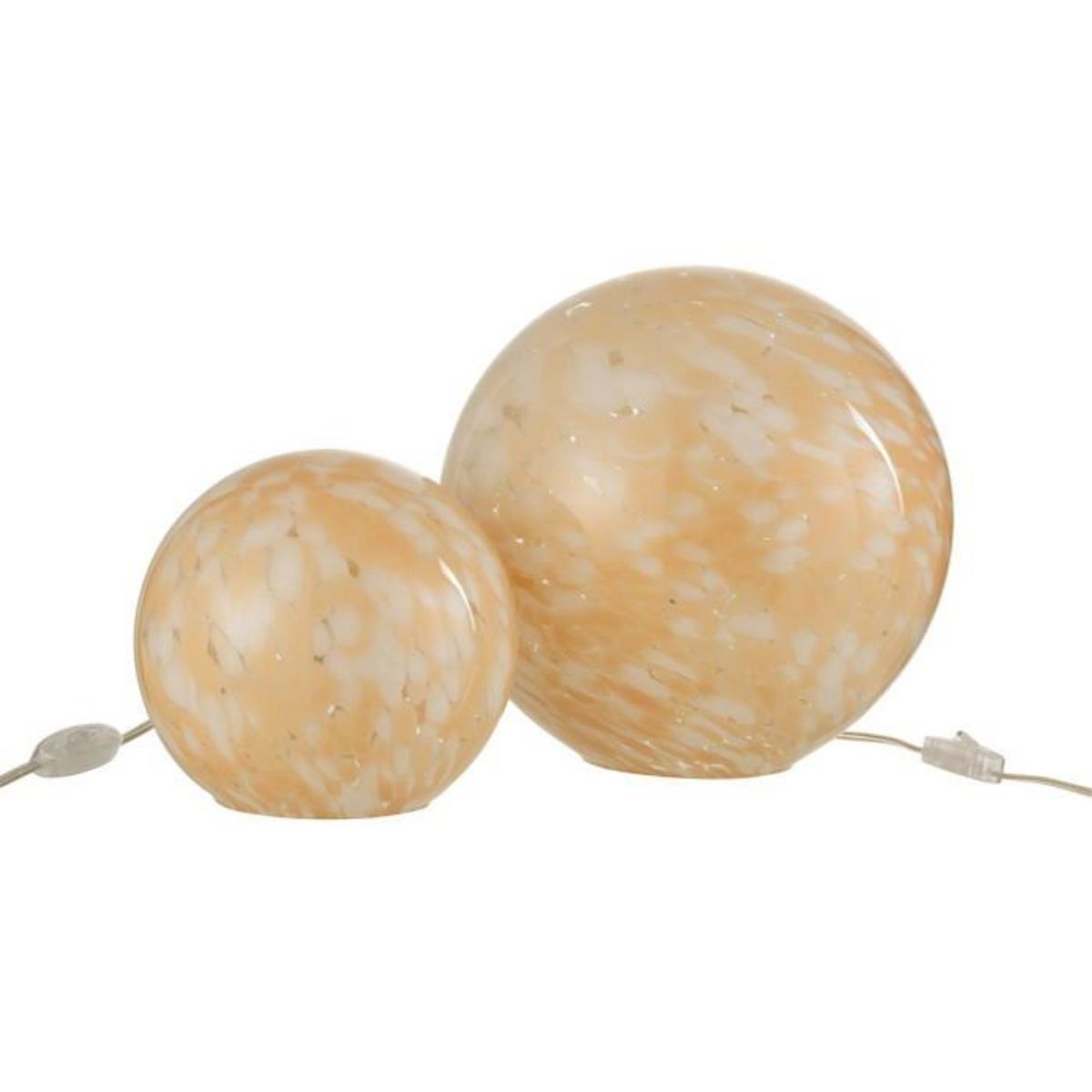 Paris Prix Lampe à Poser en Verre  Mélissa  28cm Beige