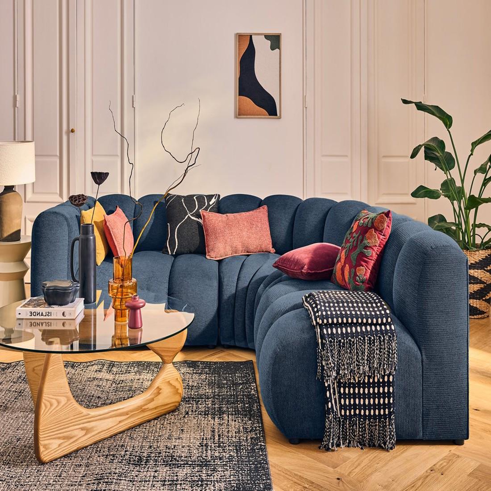 Voir la diapositive 2 : BEST MOBILIER Debbie - module d'assise gauche en tissu texturé