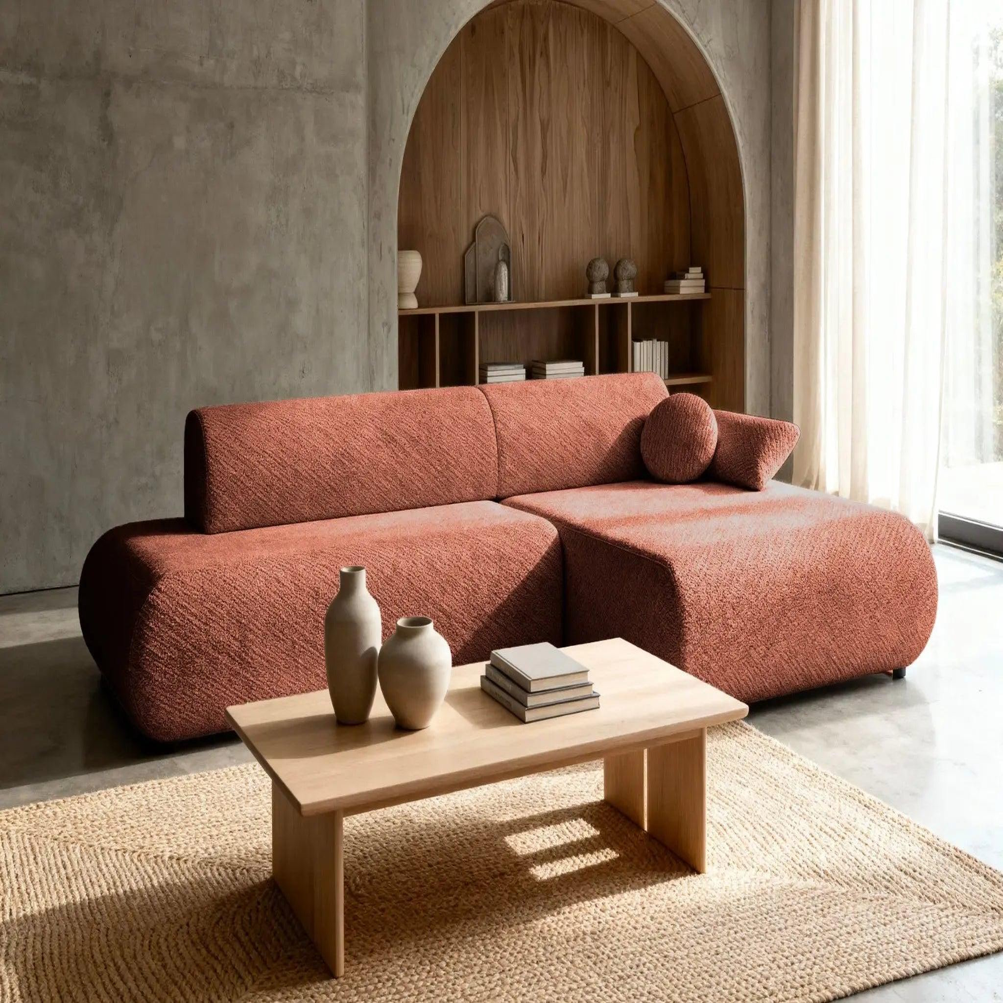 Voir la diapositive 5 : CASANOVA PARIS Levi - canapé d'angle convertible tissu lisse
