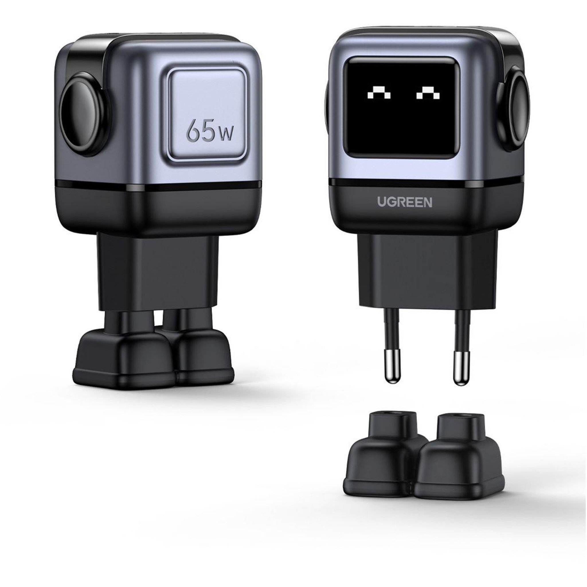 Voir la diapositive 4 : UGREEN Chargeur Robot 2ports USBC 1 port USBA Noir 65W