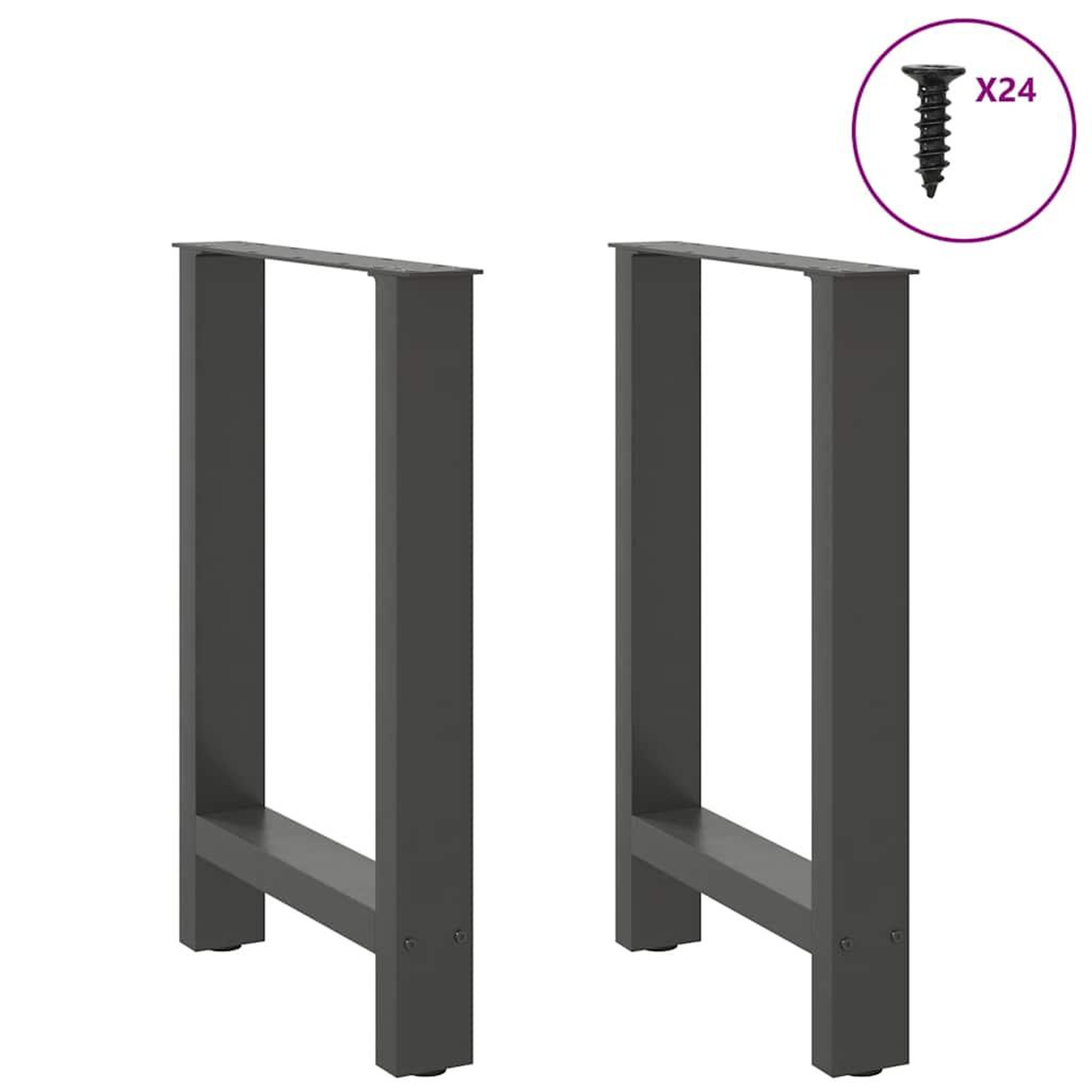 Voir la diapositive 3 : VIDAXL Pieds de table basse anthracite 2 pcs 60x(72-73) cm acier