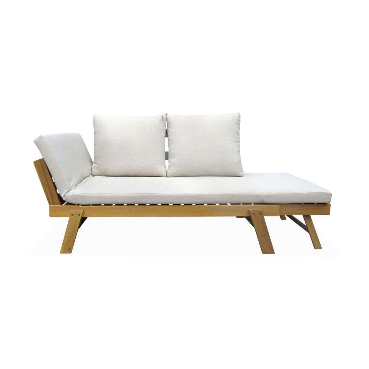 SWEEEK Banquette de jardin bois d'acacia 2/3 places JALANCE 155 / 200 x 72 x 74.5cm