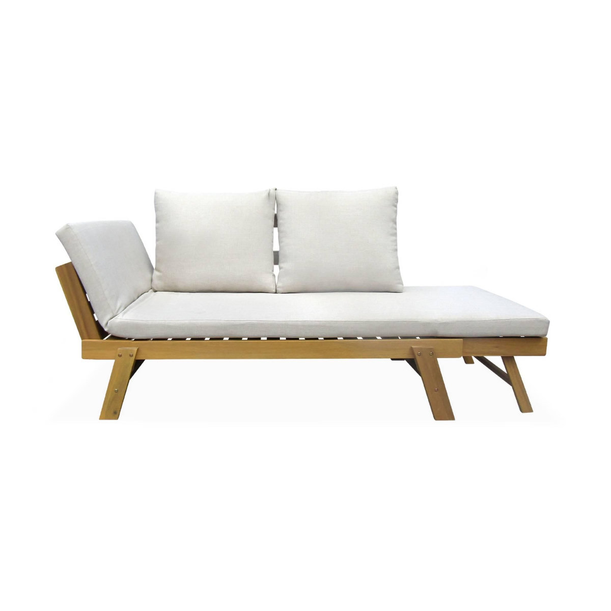 SWEEEK Banquette de jardin bois d'acacia 2/3 places JALANCE 155 / 200 x 72 x 74.5cm