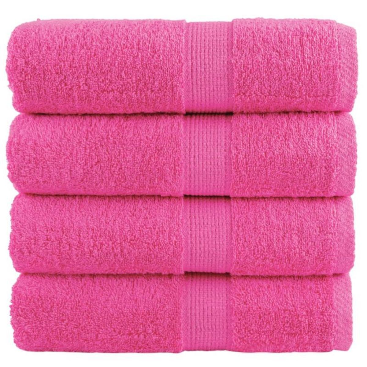 VIDAXL Serviettes de visage de qualité supérieure SOLUND 4 pcs rose