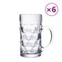 Voir la diapositive 2 : VIDAXL Chopes à bière avec poignée en verre 6 pcs 1000 ml