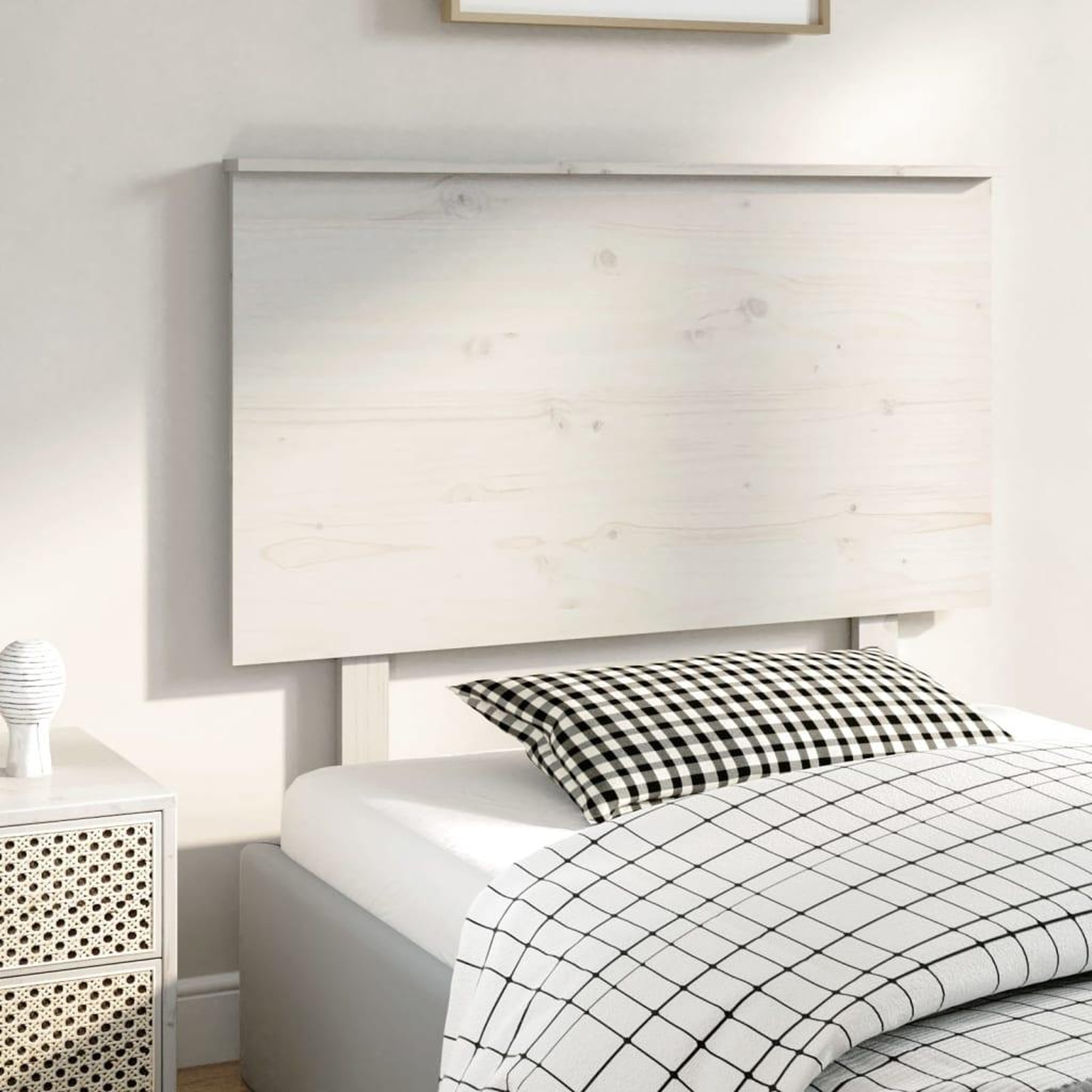 Voir la diapositive 4 : VIDAXL Tete de lit Blanc 94x6x82,5 cm Bois massif de pin