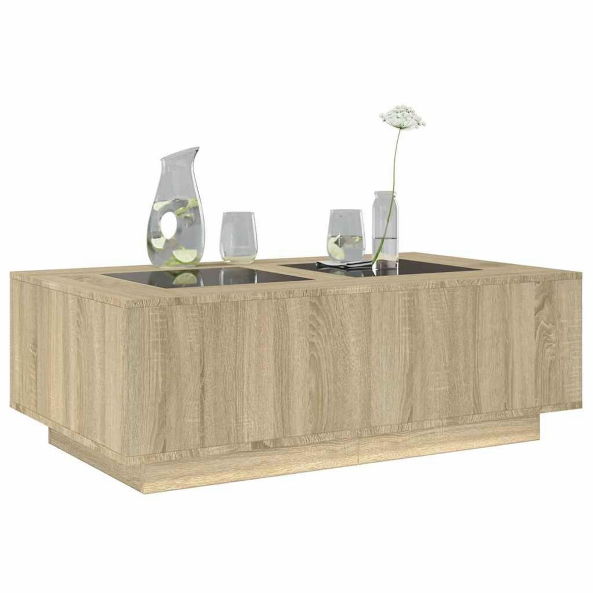 VIDAXL Table basse avec LED infini chene sonoma 116x69x40 cm