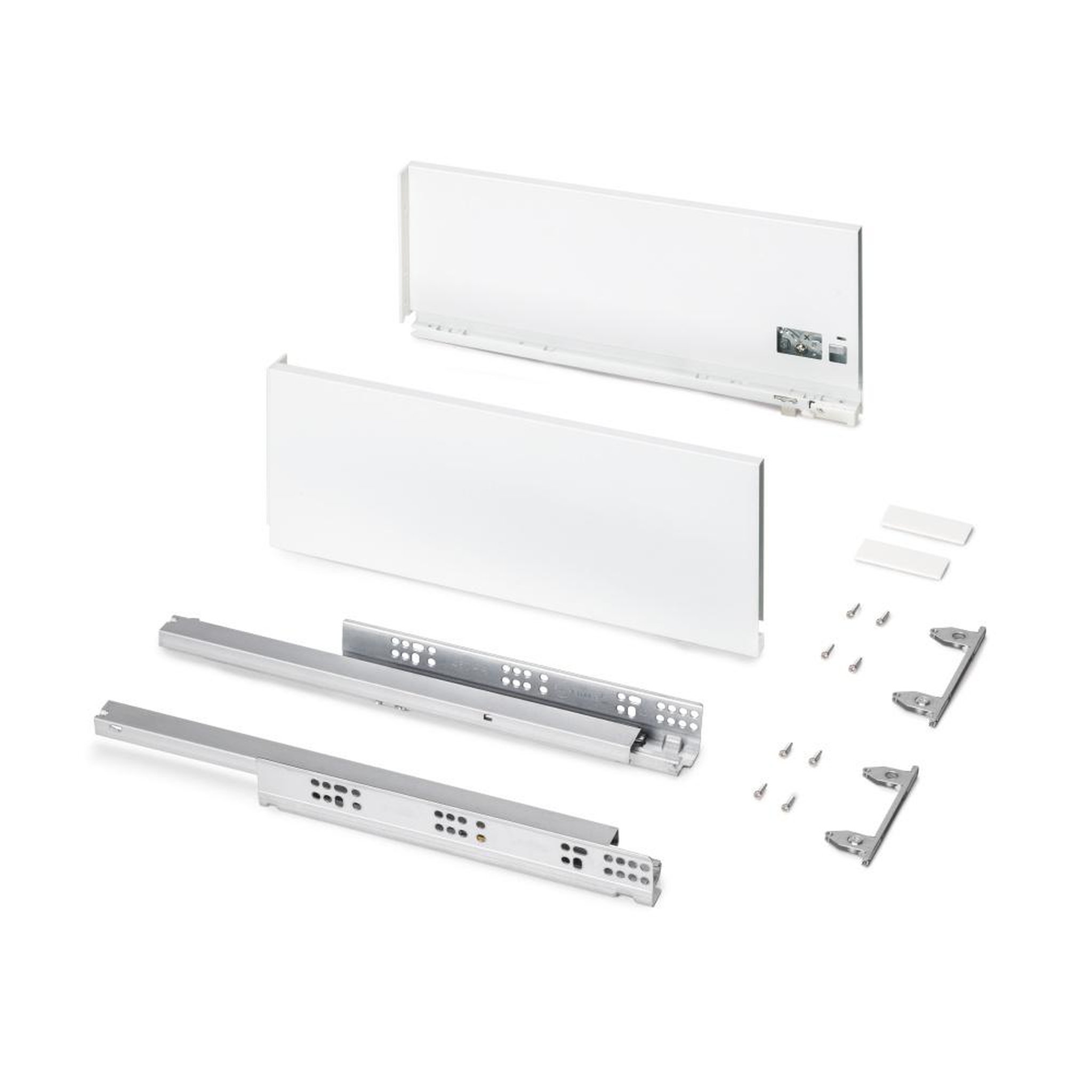 EMUCA SRL Tiroir extérieur Protone 30kg  -  coulisses à sortie totale et fermeture amortie -  hauteur 178mm -  profondeur 450mm -  Acier -  Peint en blanc