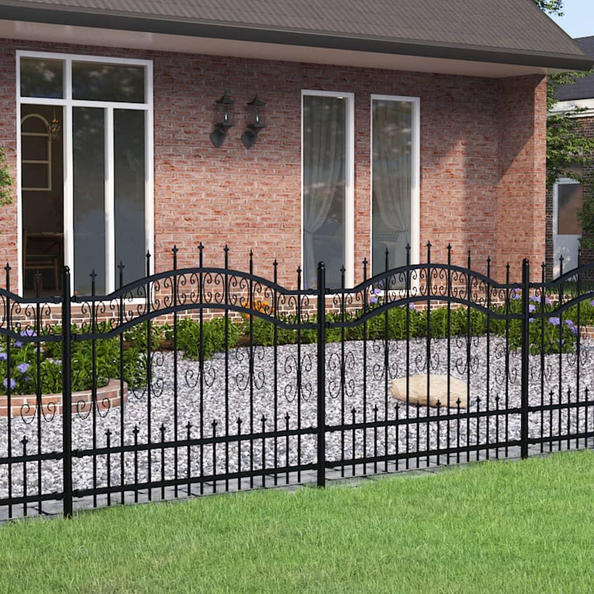 Voir la diapositive 1 : VIDAXL Cloture de jardin avec sommet de lance Noir 140 cm
