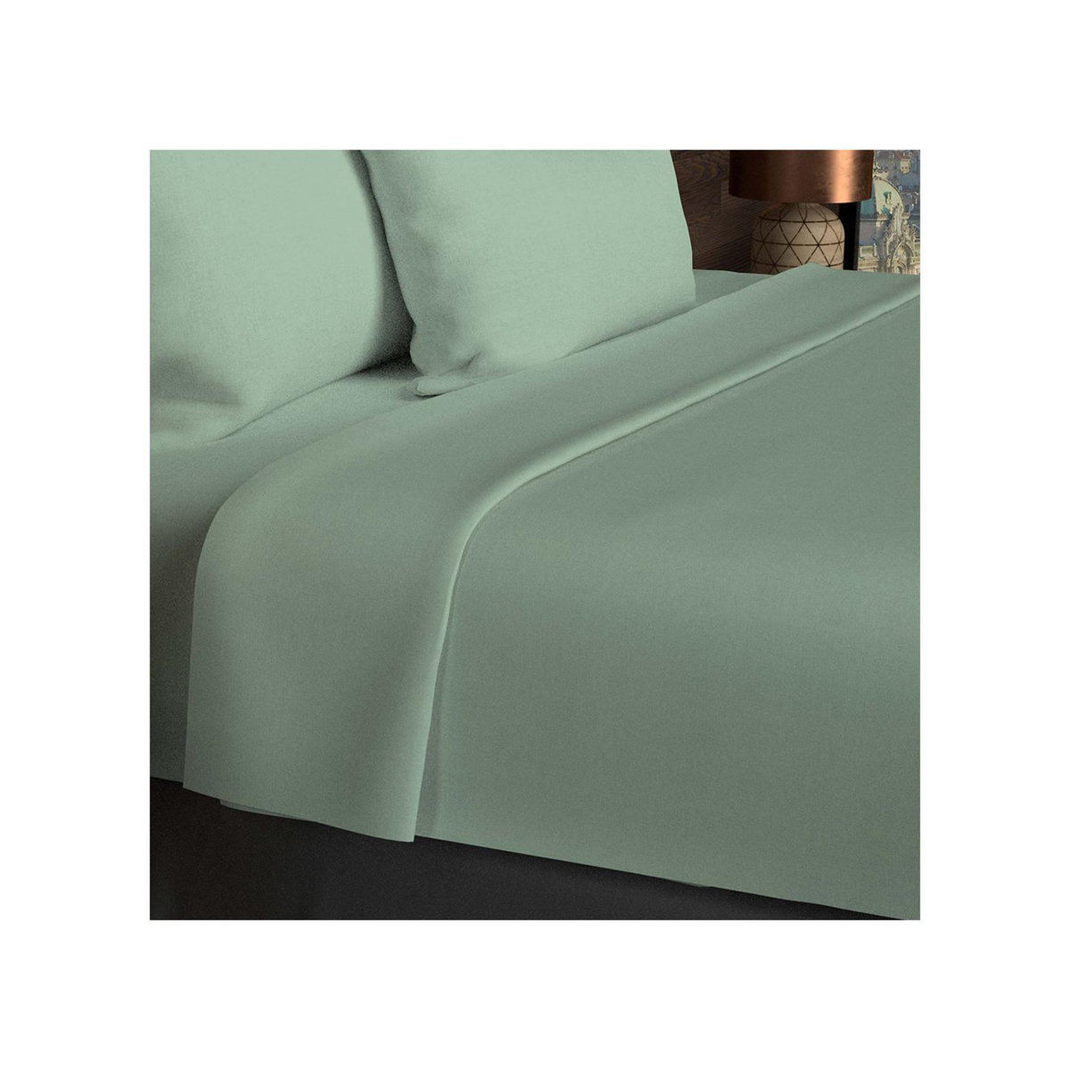 SOLEIL D'OCRE Drap plat en coton 57 fils UNI, par Soleil d'ocre