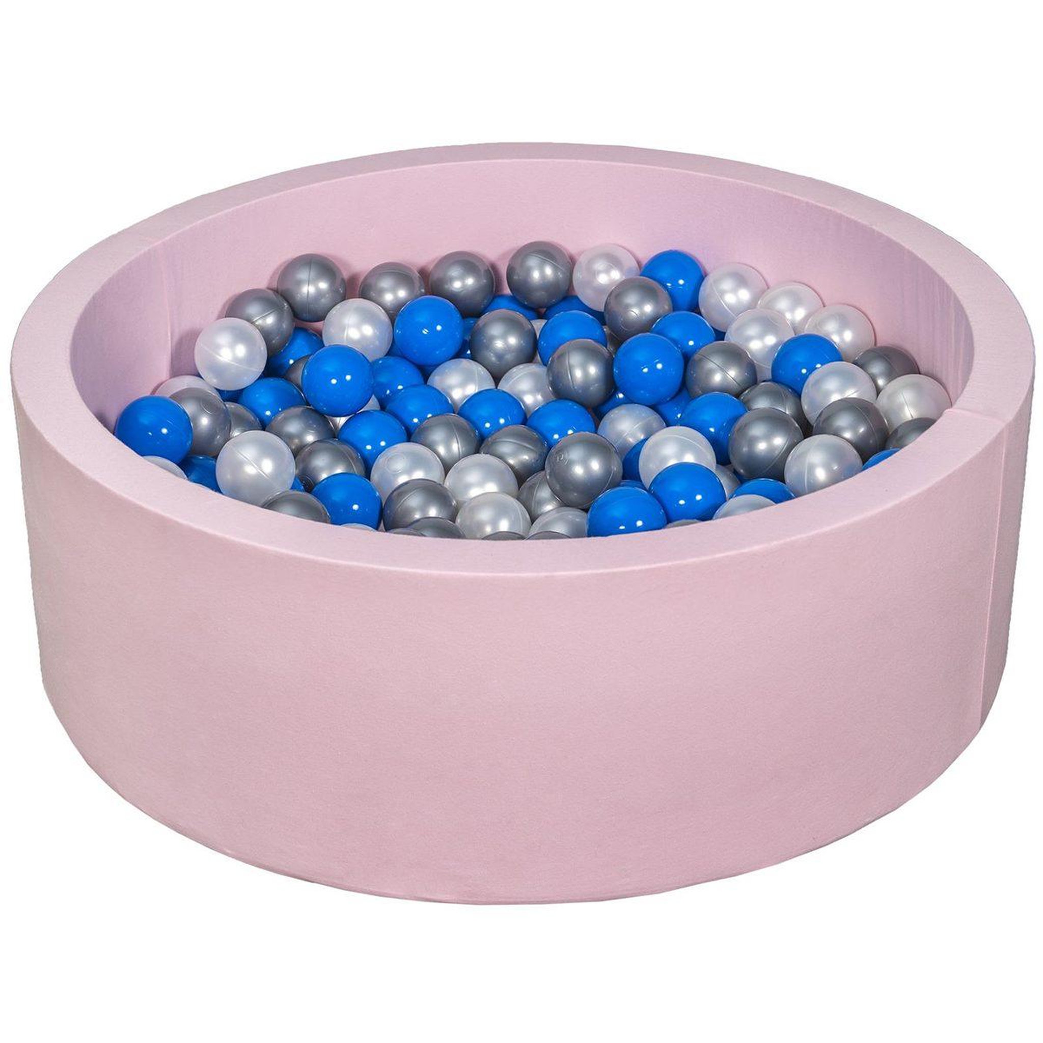 VELINDA Piscine à balles aire de jeu + 200 balles rose perle, bleu, argent