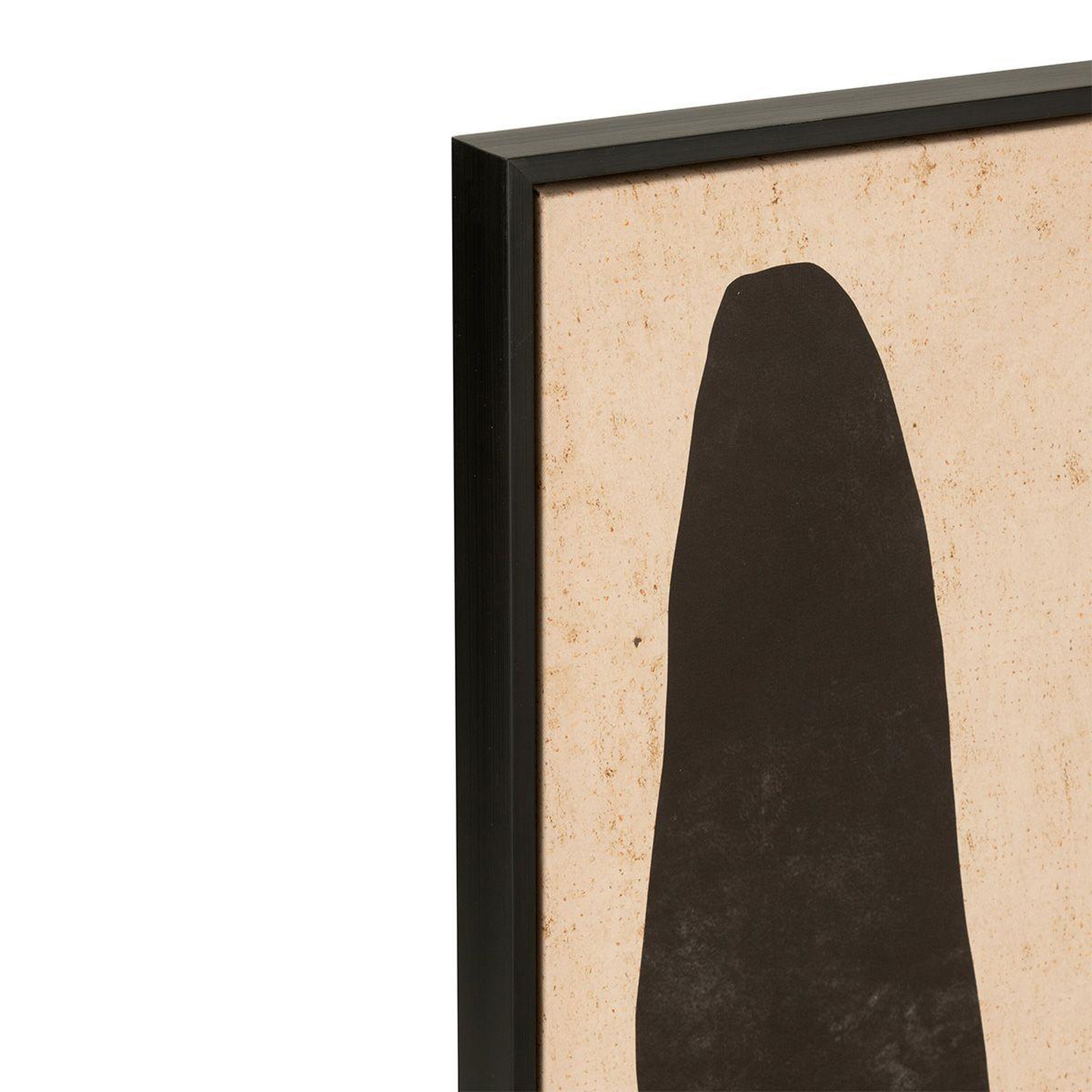Voir la diapositive 2 : J-LINE Tableau déco abstrait  feuille  83x123cm marron
