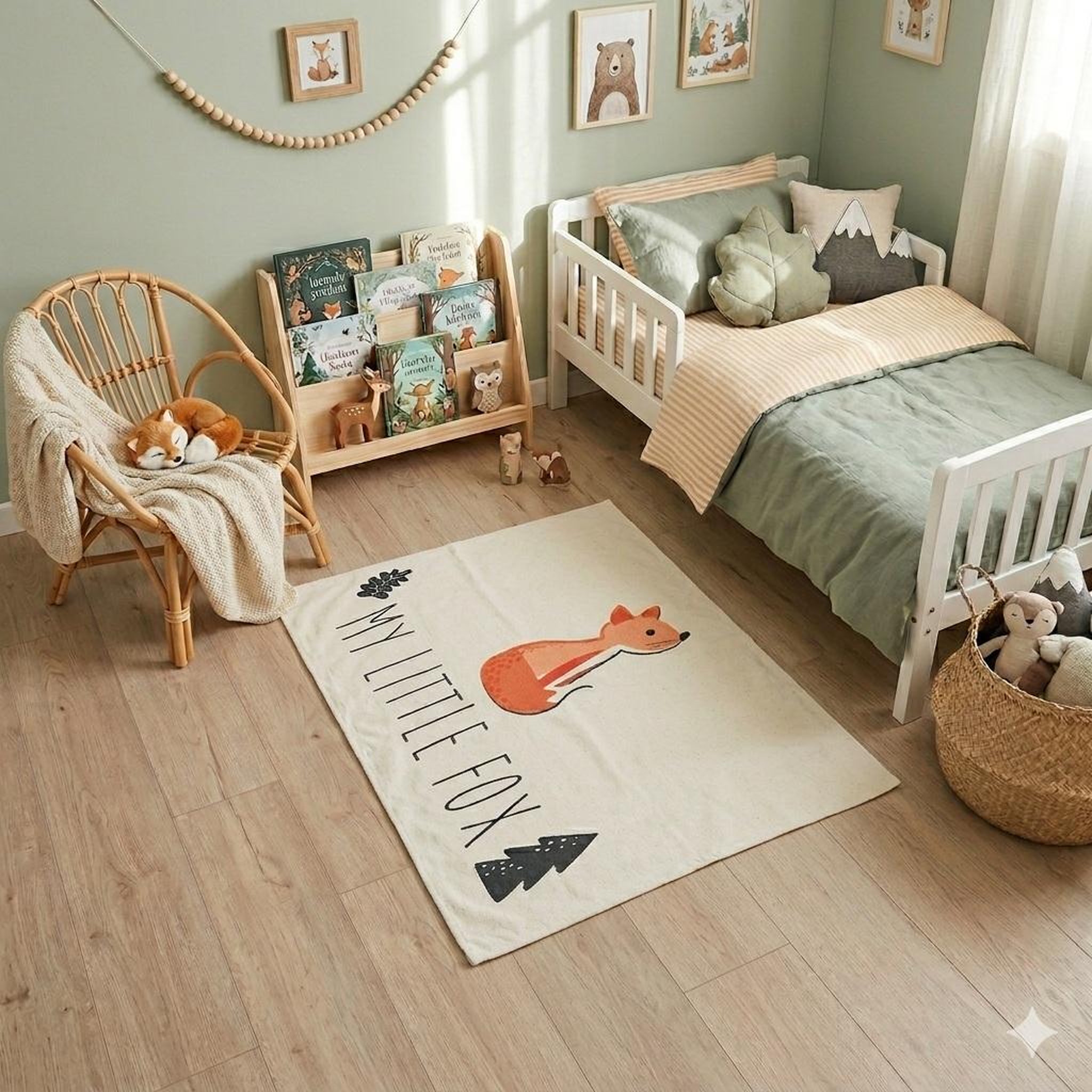 Voir la diapositive 2 : Eden Tapis enfant renard design et moderne