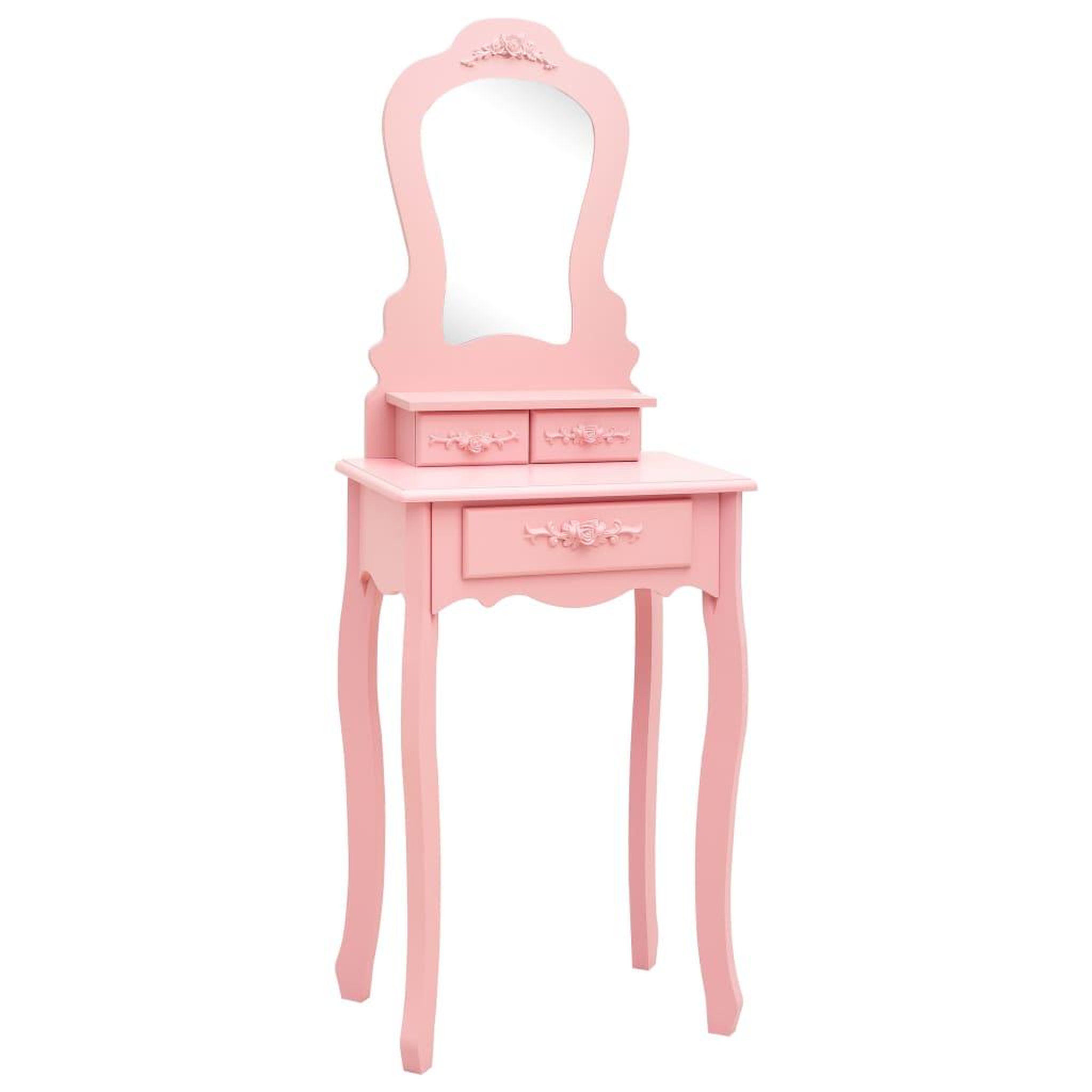 Voir la diapositive 2 : VIDAXL Ensemble de coiffeuse avec tabouret Rose 50x59x136 cm Paulownia