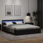 Voir la diapositive 5 : VIDAXL Cadre de lit a rangement avec LED Noir Similicuir 180x200 cm