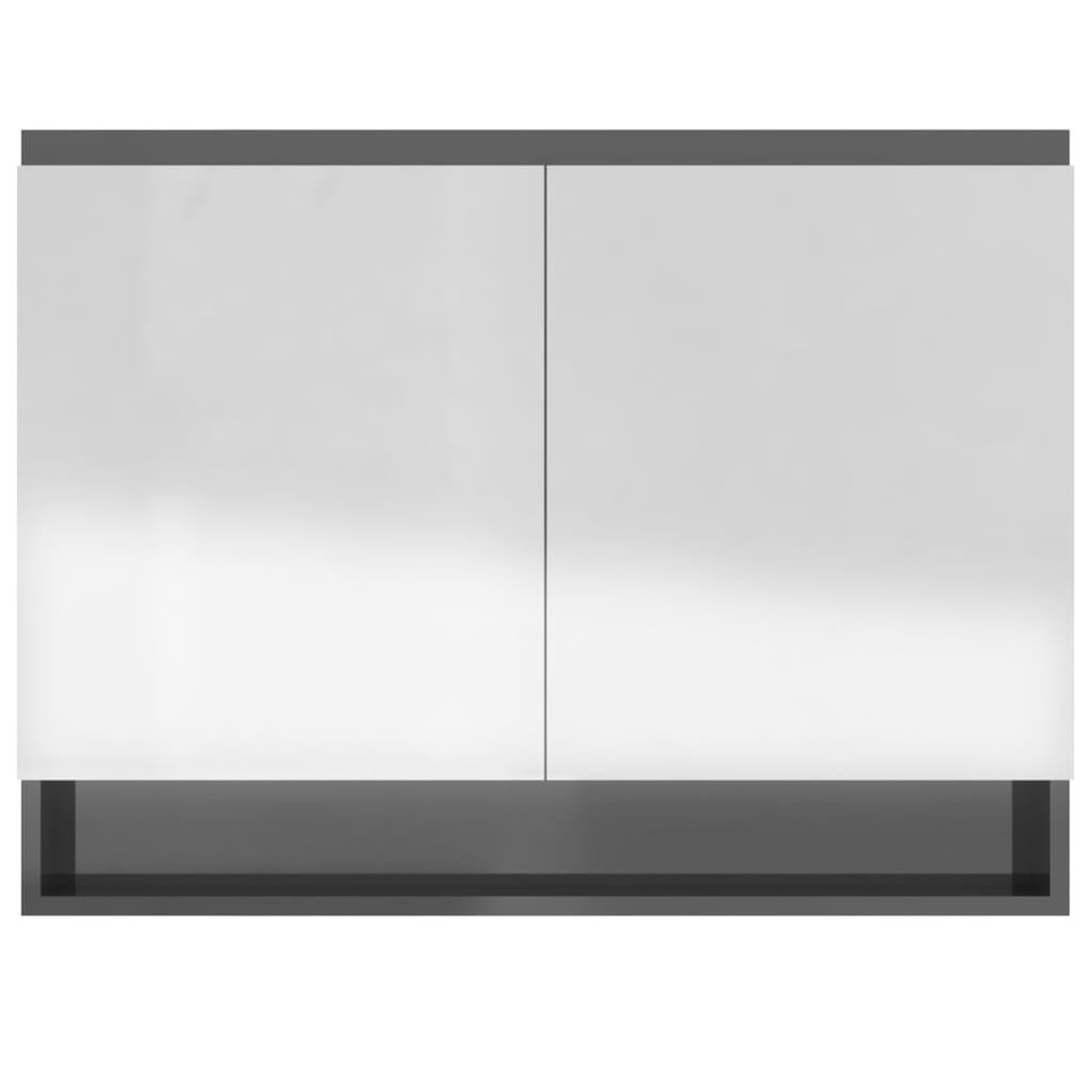 Voir la diapositive 5 : VIDAXL Armoire a miroir de salle de bain 80x15x60 cm mdf gris brillant