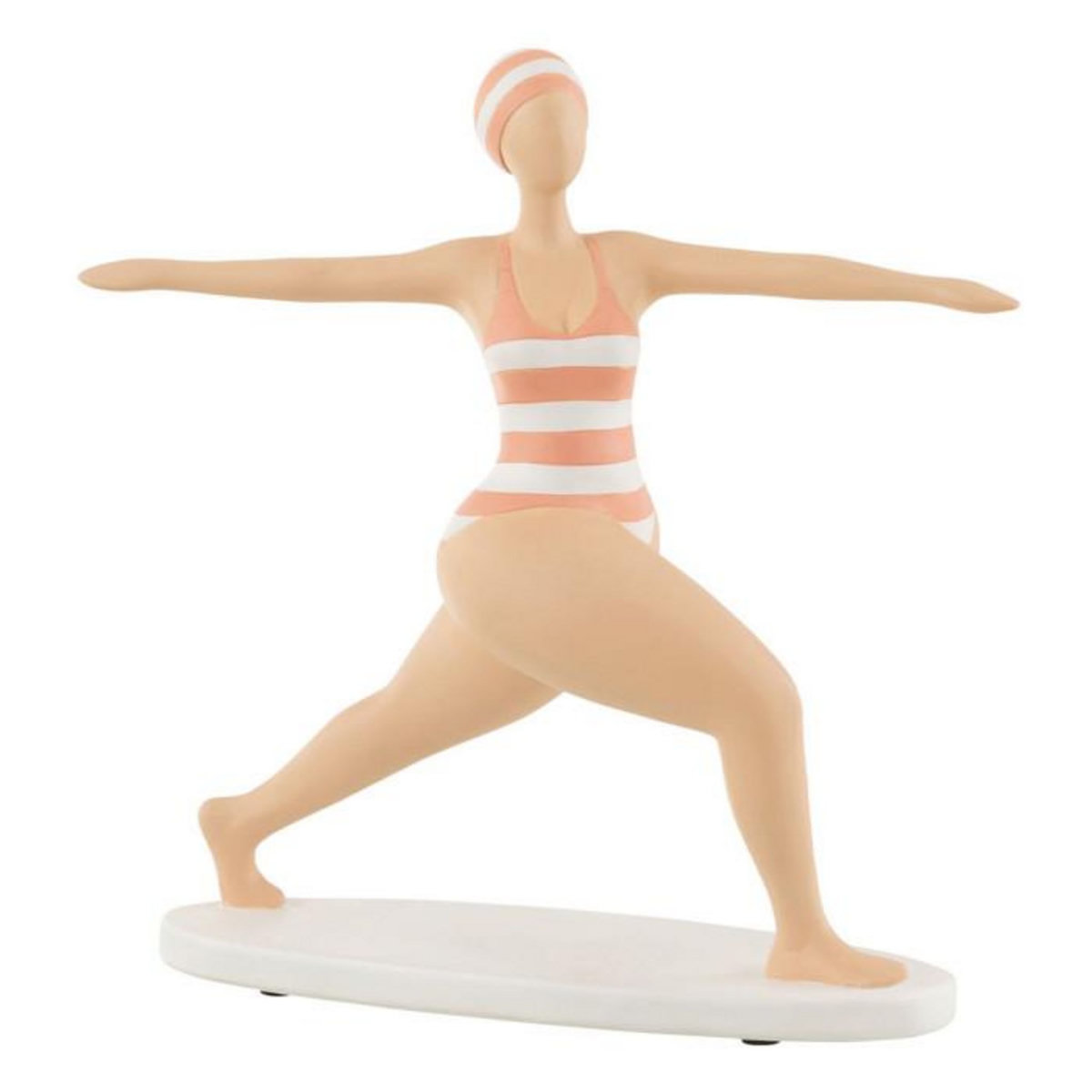 Paris Prix Statuette Femme Stretch  Yoga  30cm Orange
