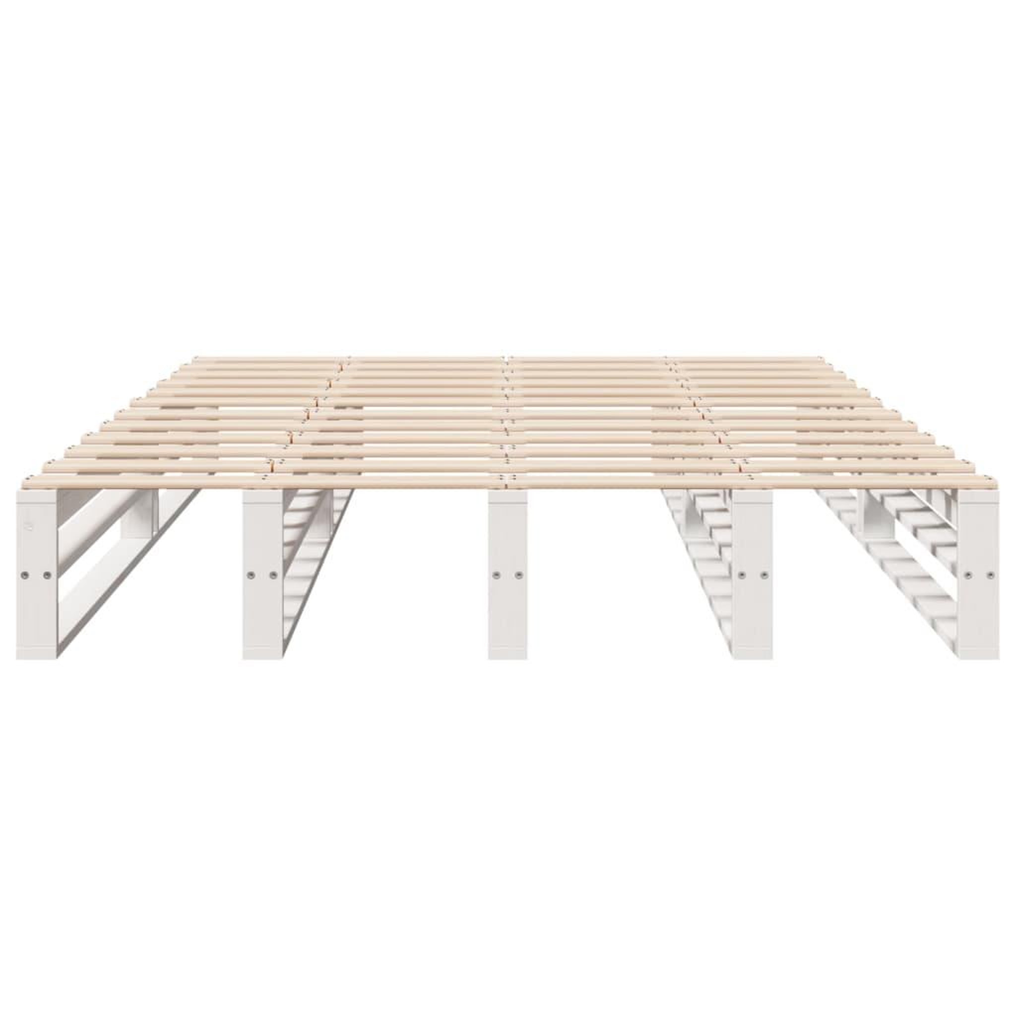 Voir la diapositive 4 : VIDAXL Cadre de lit sans matelas blanc 135x190 cm bois de pin massif