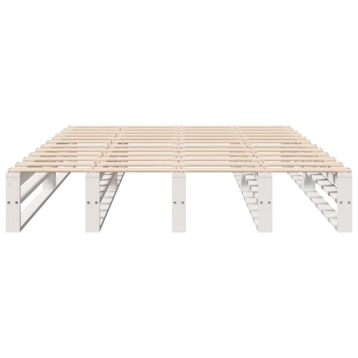 VIDAXL Cadre de lit sans matelas blanc 135x190 cm bois de pin massif