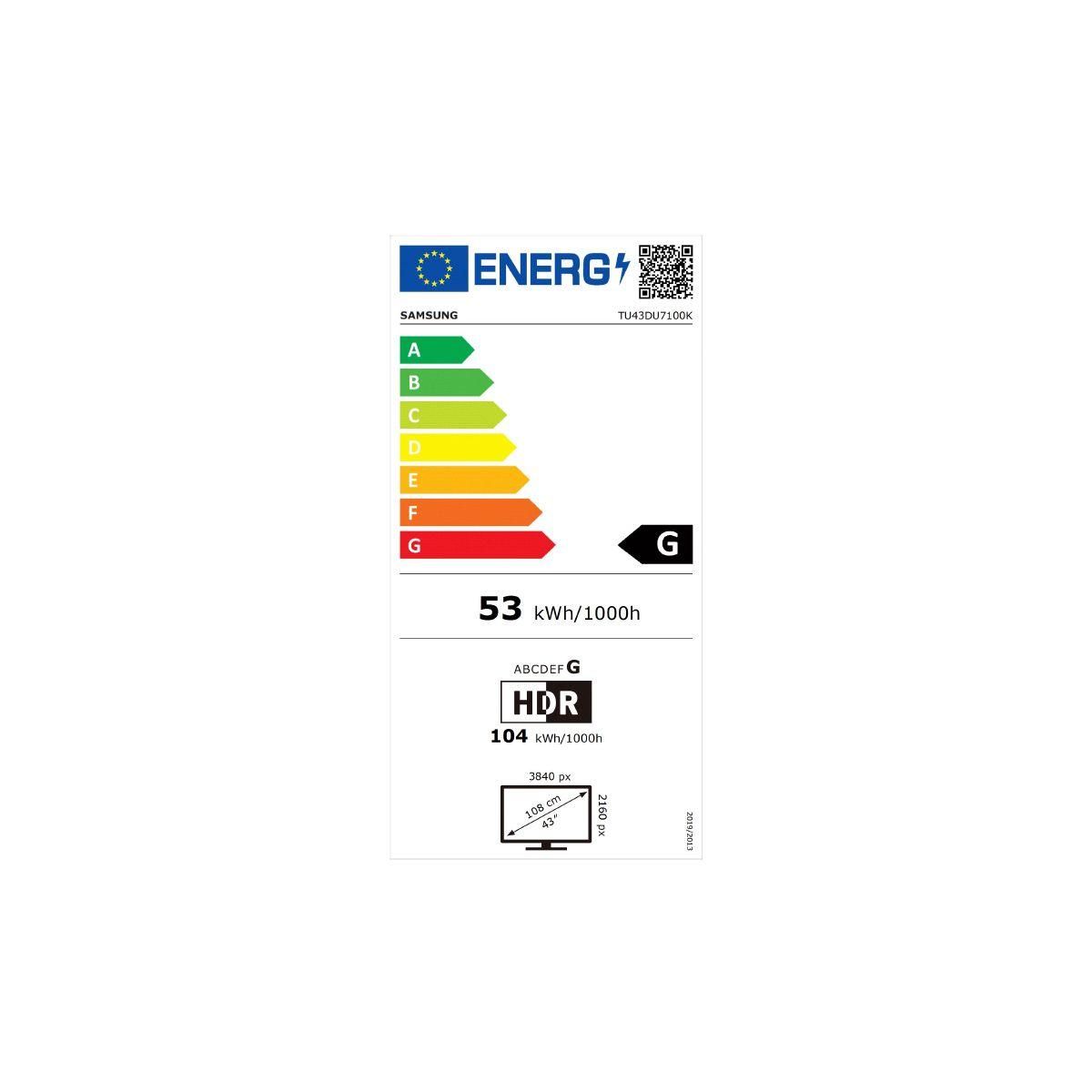 Samsung TV LED TU43DU7100-43 pouces (108cm)