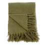 Voir la diapositive 1 : Paris Prix Plaid Uni à Franges  Stanly  130x170cm Vert Mousse