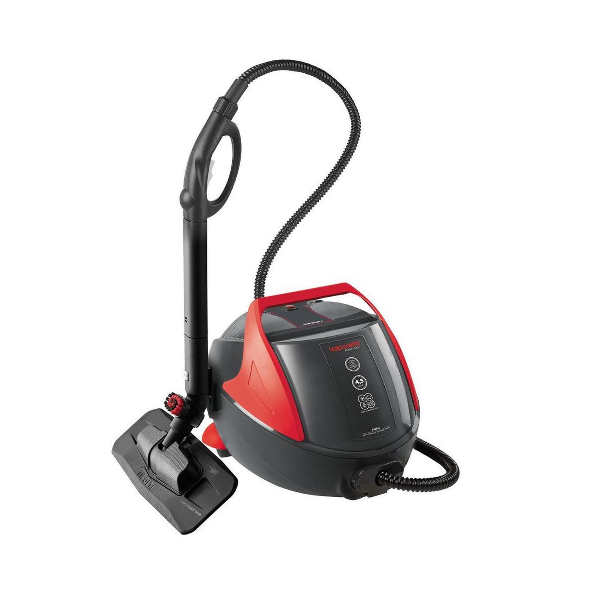 Voir la diapositive 2 : POLTI Polti pro 85_flexi nettoyeur vapeur traineau 1100 w noir, rouge