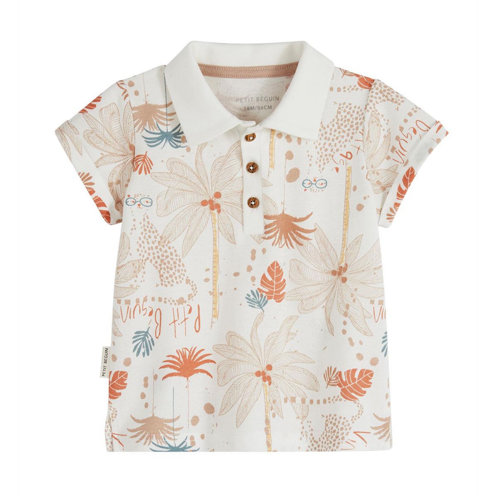 Petit Béguin Polo enfant Bachata. Coloris disponibles : Beige