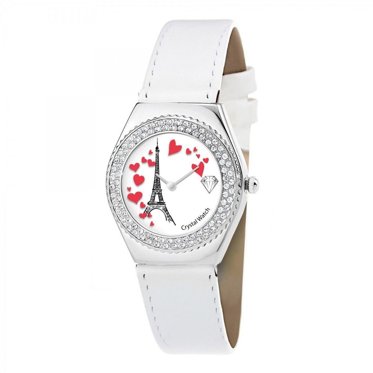SC CRYSTAL Montre Alysson Tour Eiffel à mouvement tournant SC Crystal ornée de Cristaux scintillants