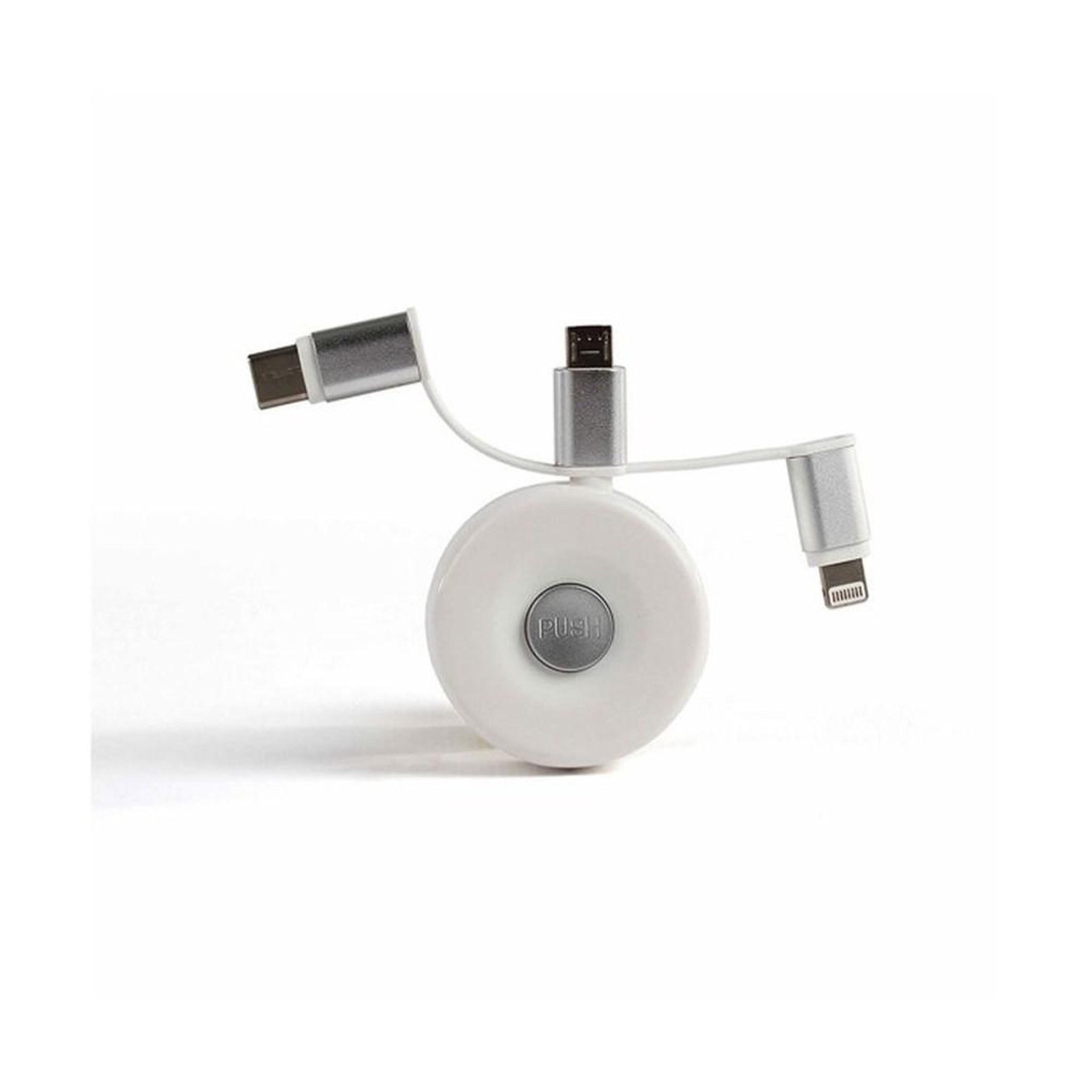 Voir la diapositive 2 : LIVOO Adaptateur allume-cigare TEA211 12/24 V vers 5 V 2 A avec câble rétractable 75 cm et connecteurs Lightning, USB-C et micro-USB
