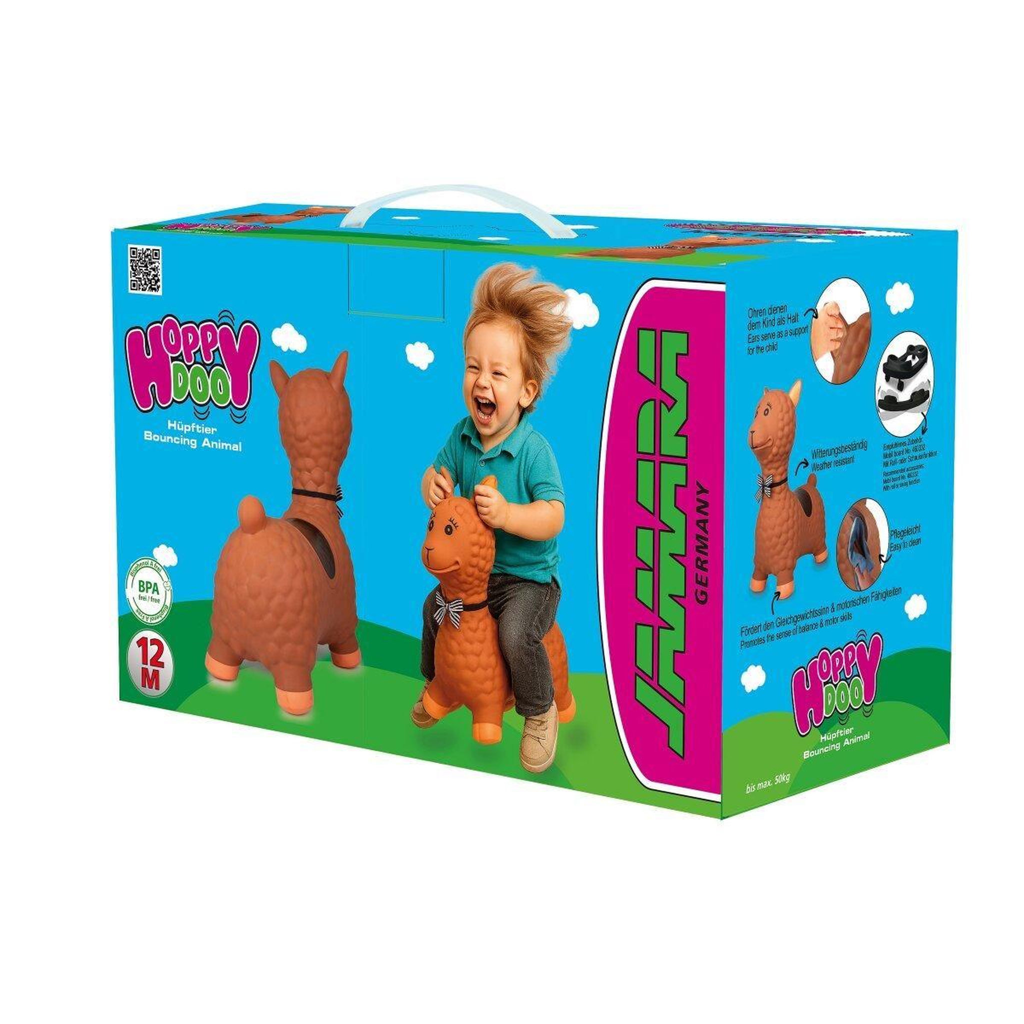 Voir la diapositive 4 : Jamara Animal rebondissant lama hoppydoo marron avec pompe