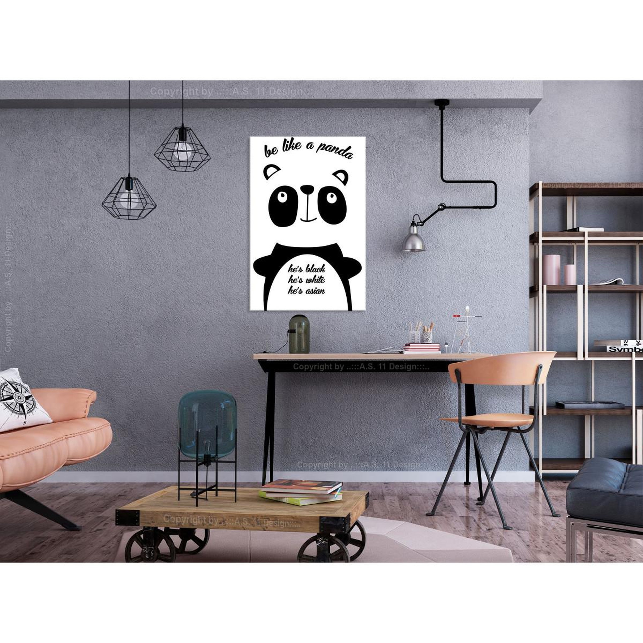 Voir la diapositive 2 : Paris Prix Tableau Imprimé  Be Like a Panda