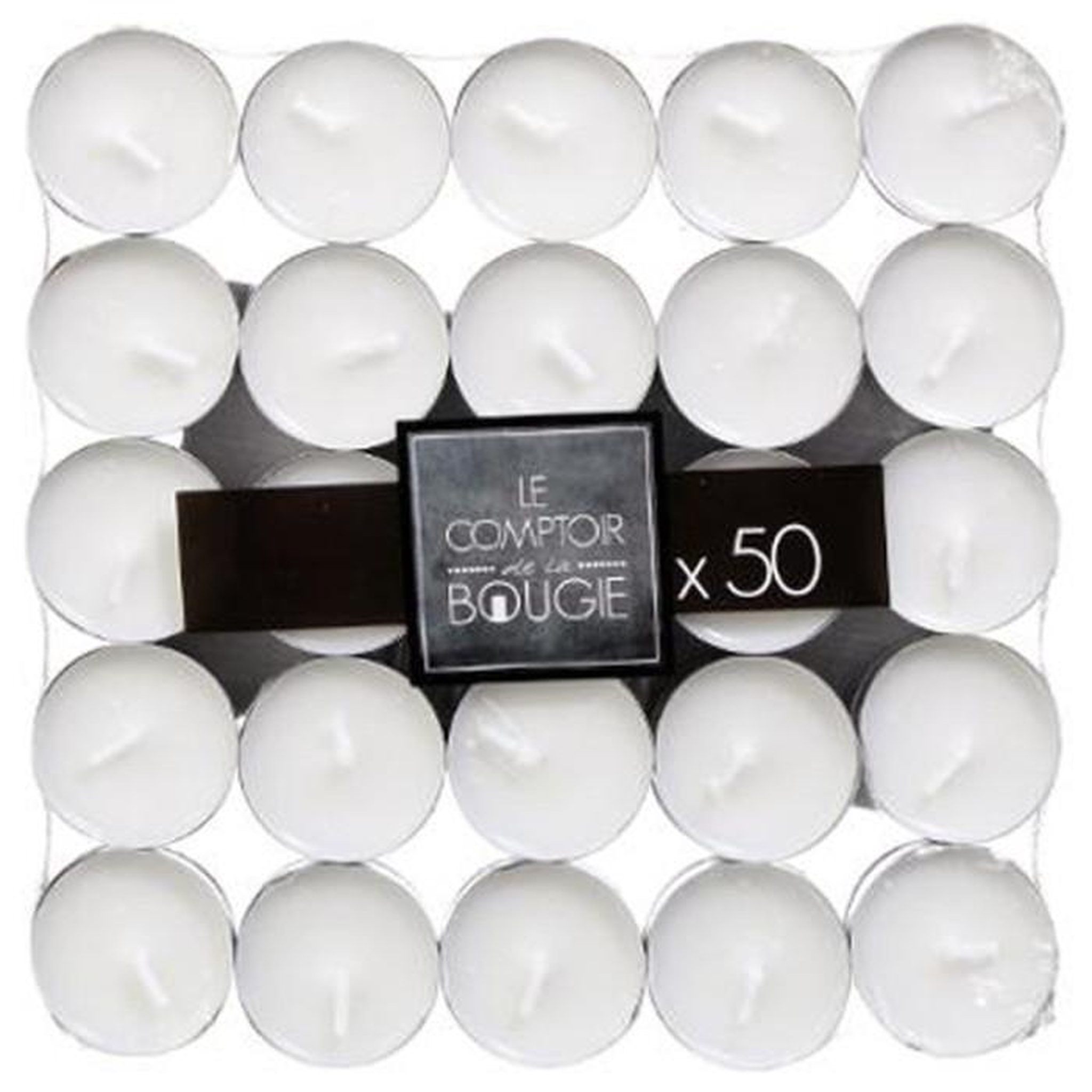 Voir la diapositive 4 : COMPTOIR DE LA BOUGIE Lot de 50 bougies chauffe-plat  many  3,7cm blanc