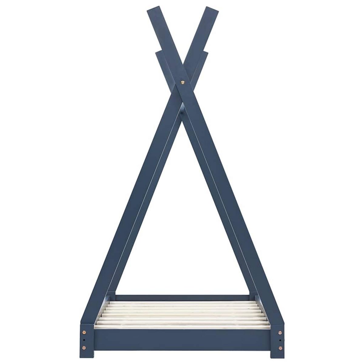 VIDAXL Cadre de lit d'enfant Gris  Bois de pin massif 90 x 200 cm