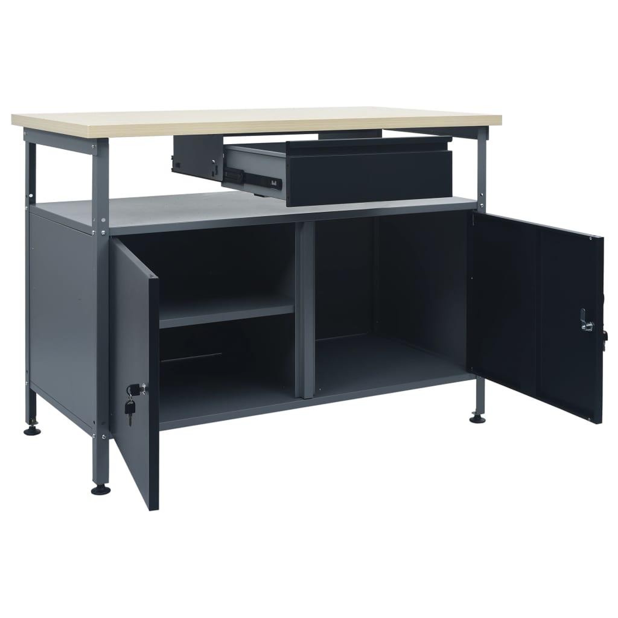 Voir la diapositive 5 : VIDAXL Etabli Noir 120x60x85 cm Acier