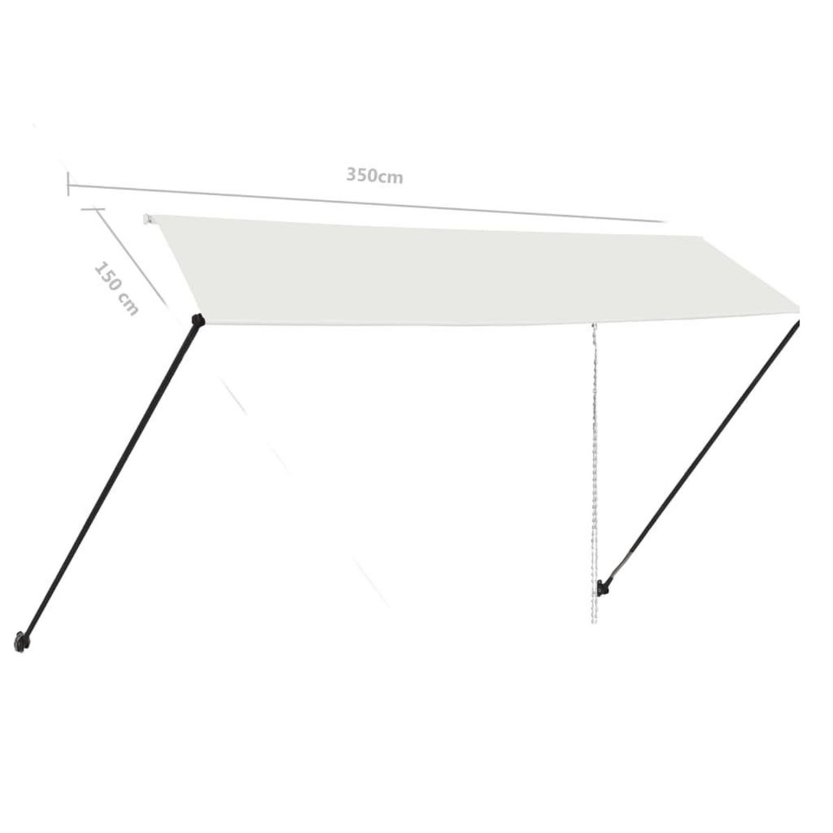 VIDAXL Auvent retractable avec LED 350x150 cm Creme