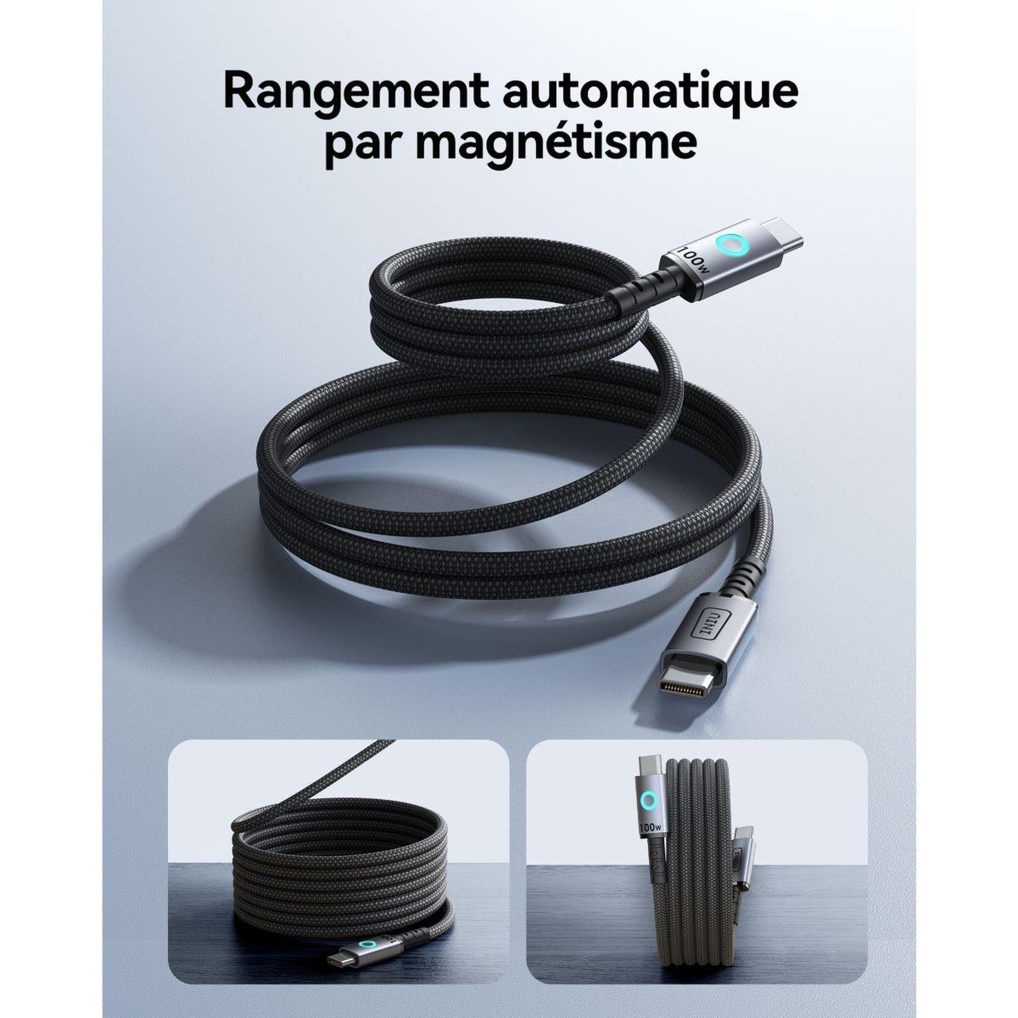 Voir la diapositive 2 : INIU Câble de charge magnétique léopard 100w