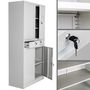 Voir la diapositive 4 : tectake Armoire de classement en métal en acier lâqué époxy gris