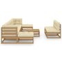 Voir la diapositive 3 : VIDAXL Salon de jardin 10 pcs avec coussins Marron miel Bois de pin