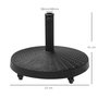 Voir la diapositive 3 : OUTSUNNY Pied de parasol base de lestage rond poids net 22,7kg en résine avec 4 roulettes - dim. Ø 52 x 41H cm - noir