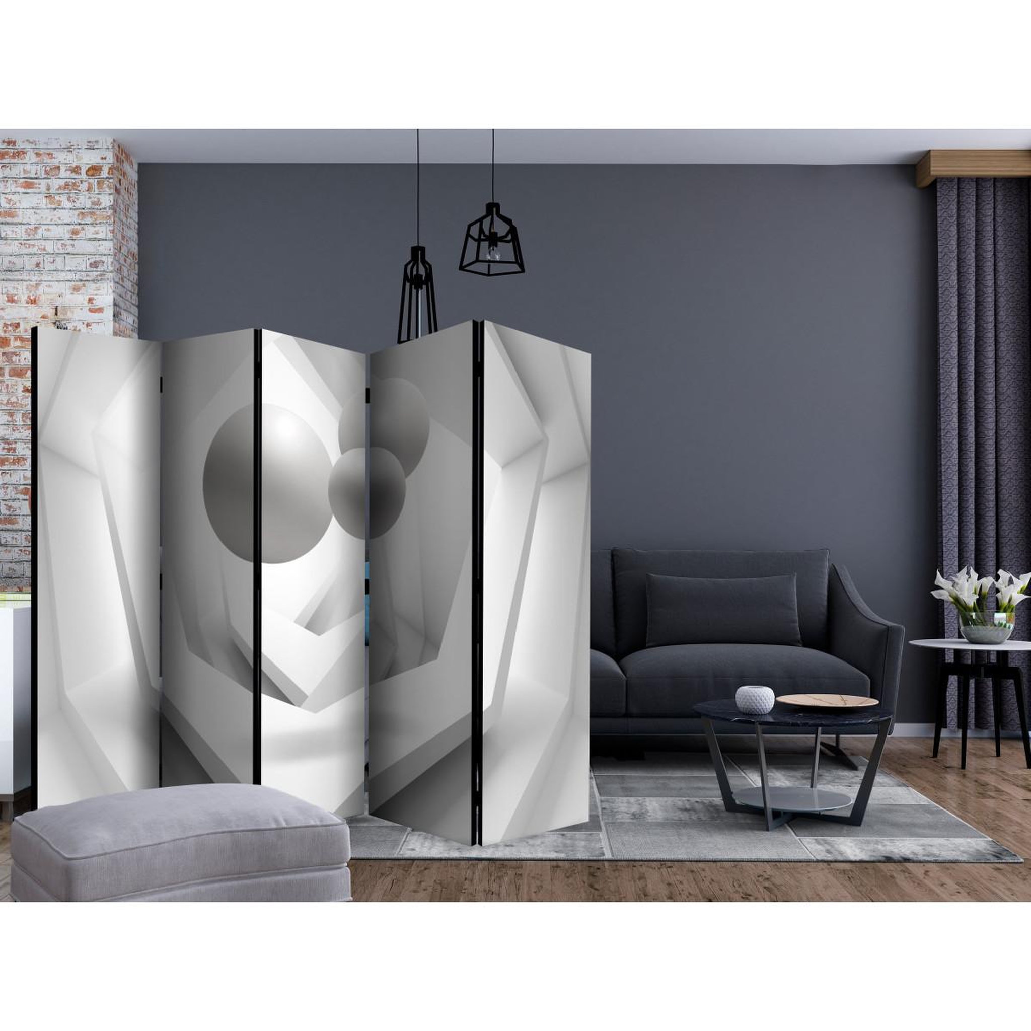 Voir la diapositive 2 : Paris Prix Paravent 5 volets  white imagination  172x225cm