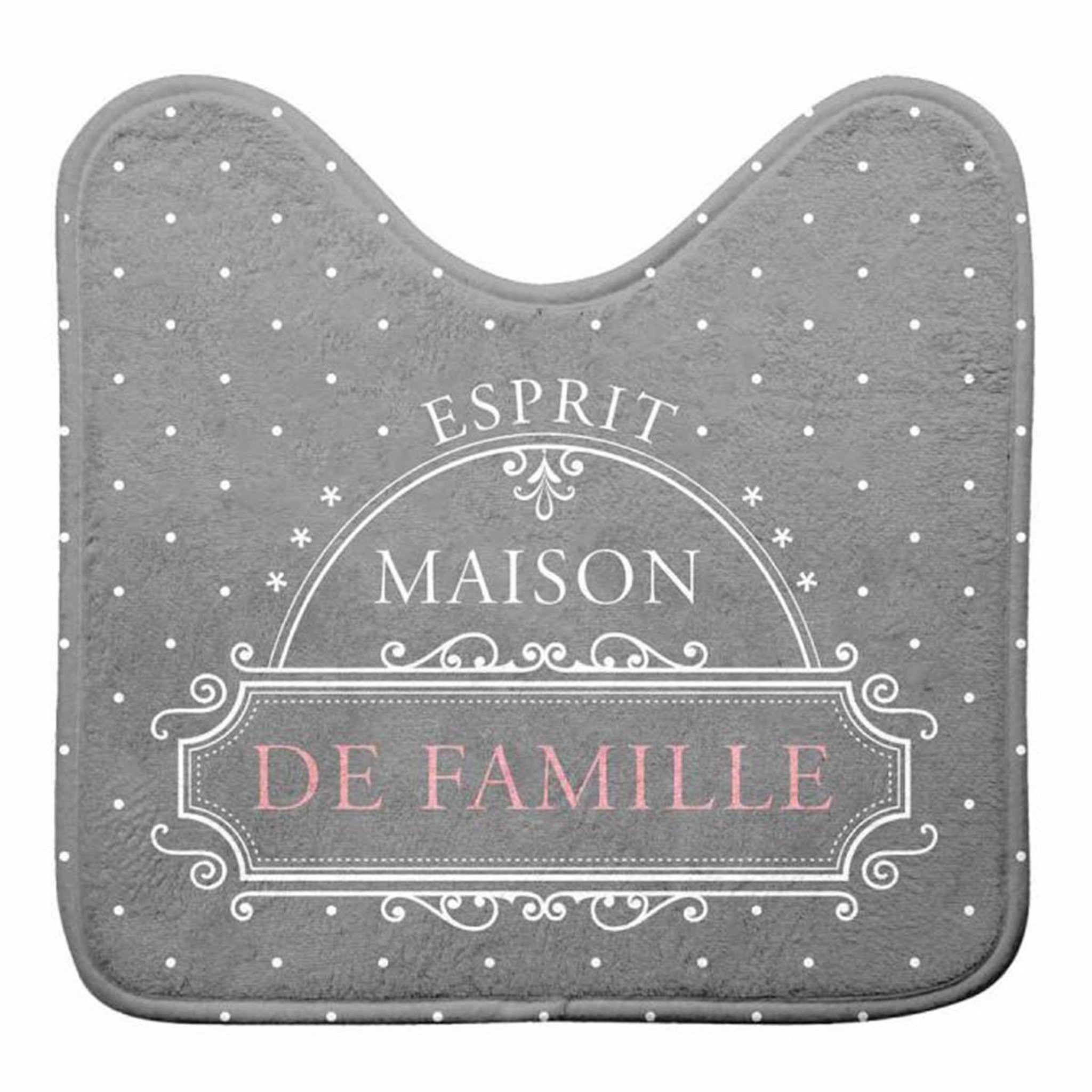 Voir la diapositive 1 : Douceur d'Intérieur Tapis contour wc  maison de famille  45x45cm gris